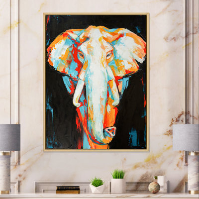 Peinture, dessin d'éléphant - art mural moderne sur toile