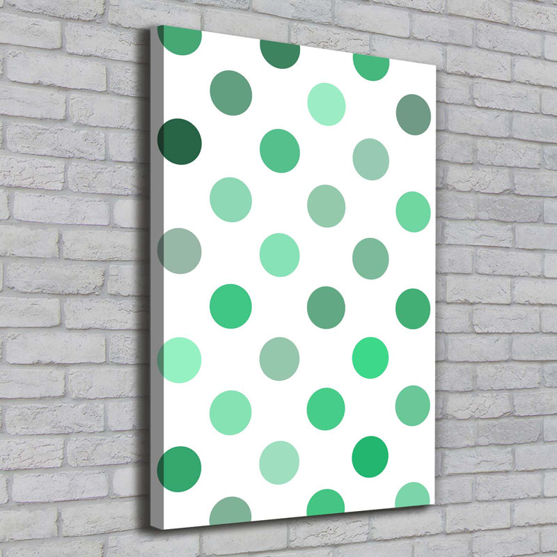 Green Dots - Wrapped Canvas Print