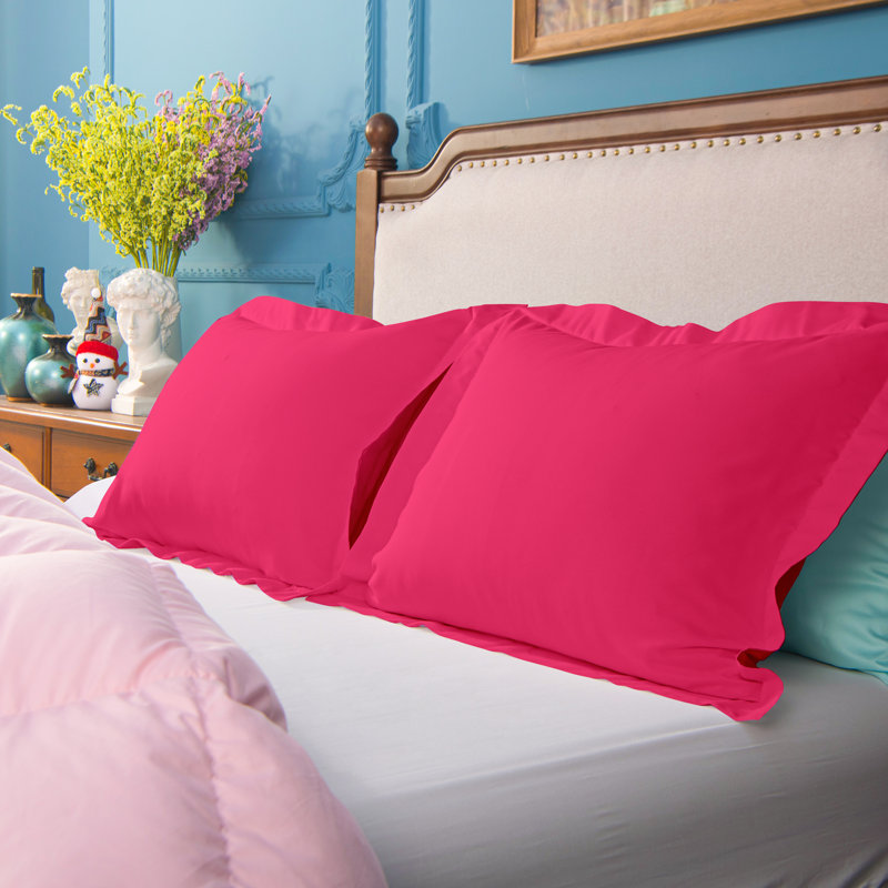 Decorative Pillowcases, 1800 Brushed Microfiber Oxford Pillowcases - NTBAY, Magenta, 20 po x 36 po