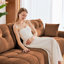 Canapé en chenille 2 places avec repose-pieds-630826820