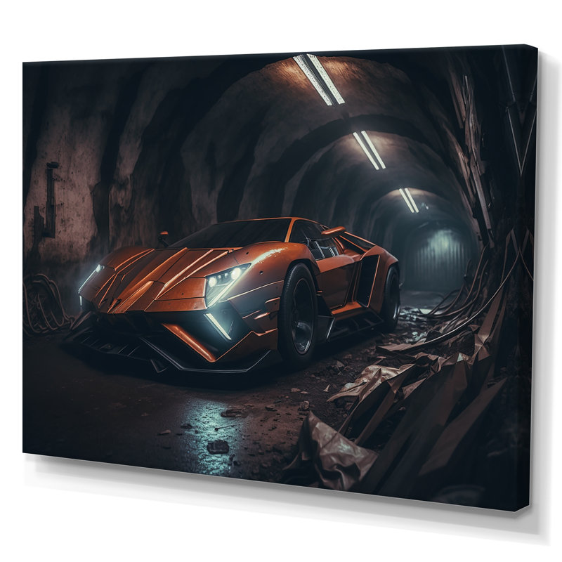 «Orange Bodykit Exotic Car», photographie sur toile, H 34 po x l 44 po x P 1,5 po, Toile tendue