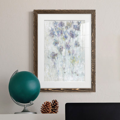 Lavande florale Fresco II de qualité supérieure avec cadre mat - prête à être accrochée