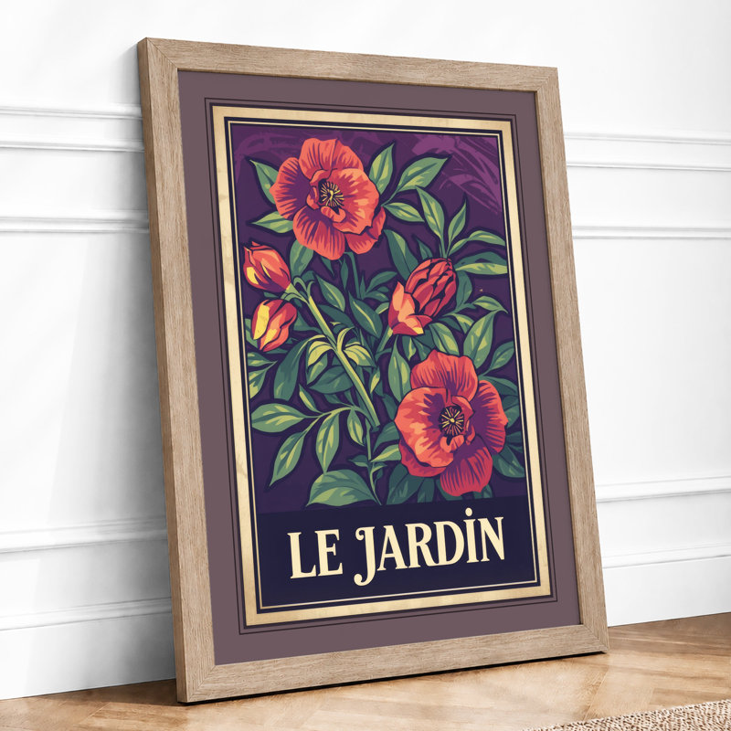 Le Jardin Botanical - Framed Print, A1 - 84.1 x 59.4 cm, Oak