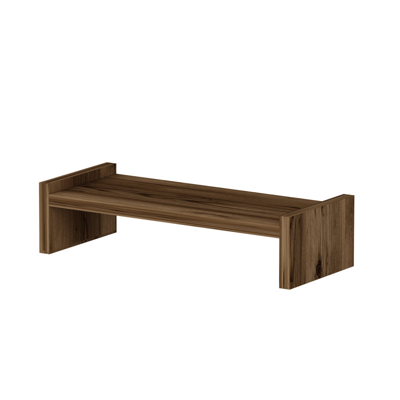 Lashari Manufactured Wood Monitor Stand, Light Walnut