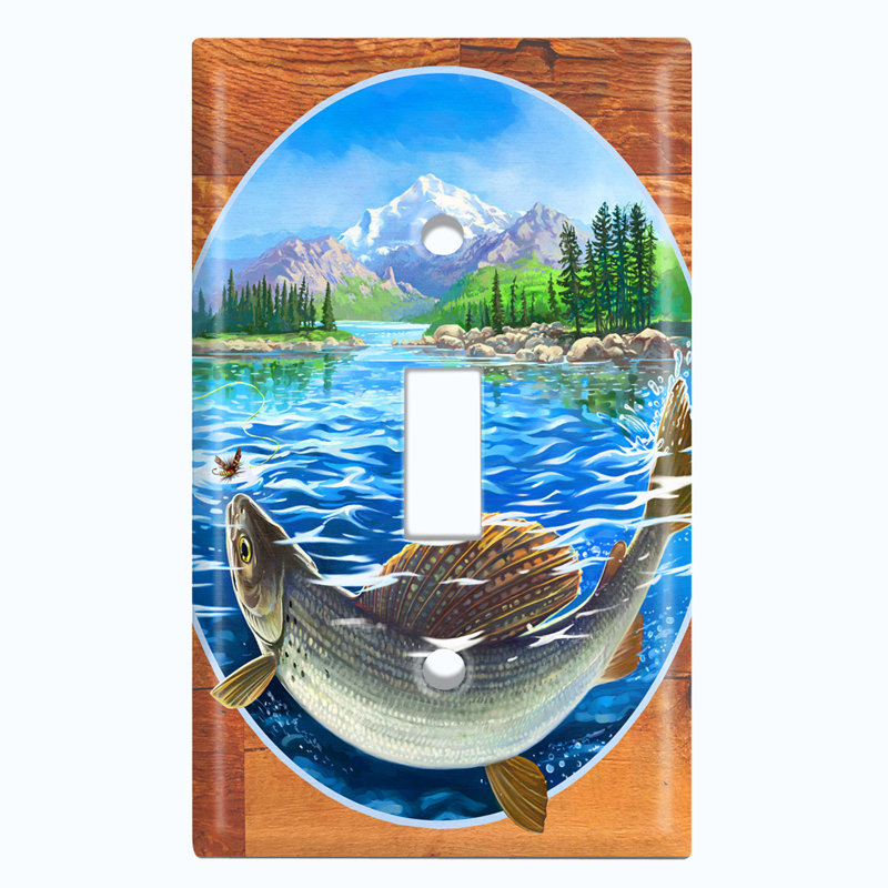 Plaque murale d'interrupteur à bascule trophée pêche en eau claire