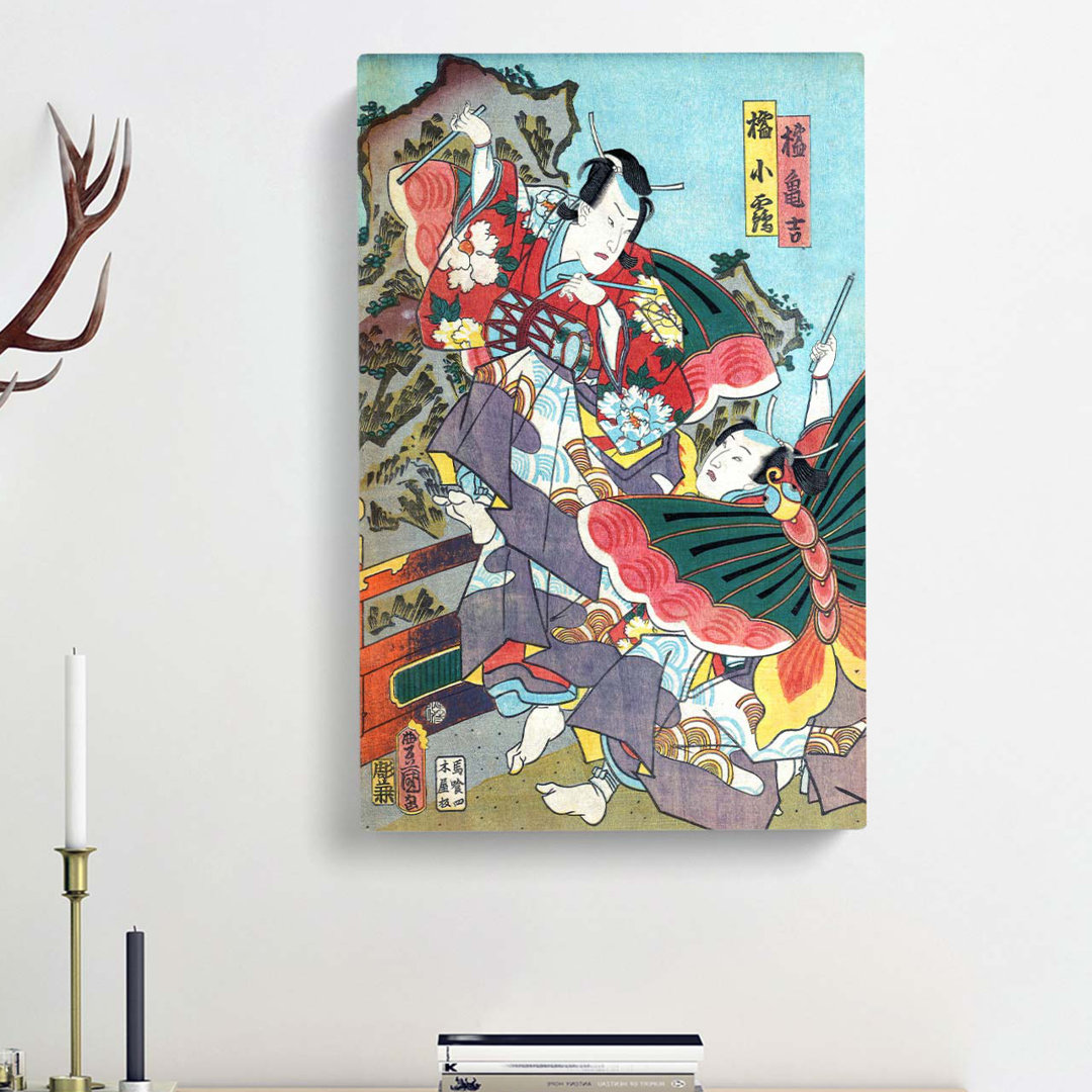 Caught In A Fight by Utagawa Kunisada - Wrapped Canvas