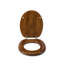 Antique Solid Pine Toilet Seat - Ergonomically Shaped for Comfort, Adjustable Hinges 110-200mm, Chrome Plated Fixings, All Fittings Included