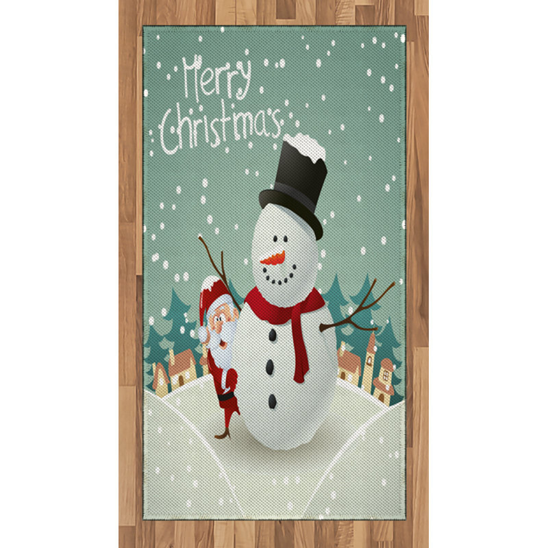 Christmas High Density Long Fiber Poly Threads Decorative Area Rug Carpet, Rectangle 2'7" x 5'