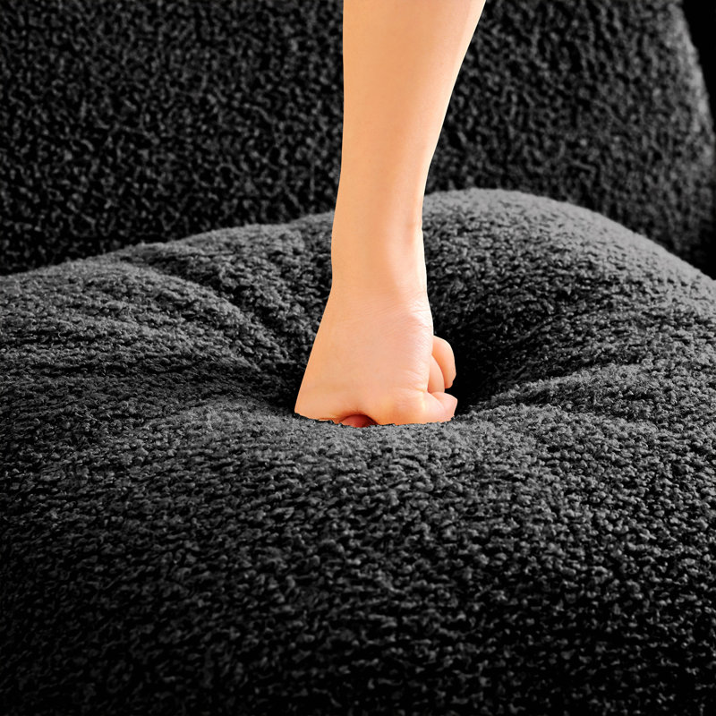 U-Shaped Boneless Sofa,Teddy Fabric No Assembly Required Curved Armrest,Anti-Slip Design,Streamlined Design 32D High Density Sponge,Full Compression Vacuum Packag,For Studies Living Rooms