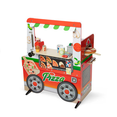 Centre d'activité de camion de nourriture en bois pour pizza