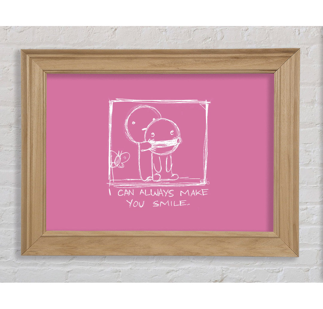 Hockingport Love Quote I Can Always Make You Smile Pink Framed Print Wall Art