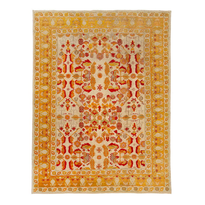 Yellow Antique Amritsar Wool Rug - 11'8" x 15'1"