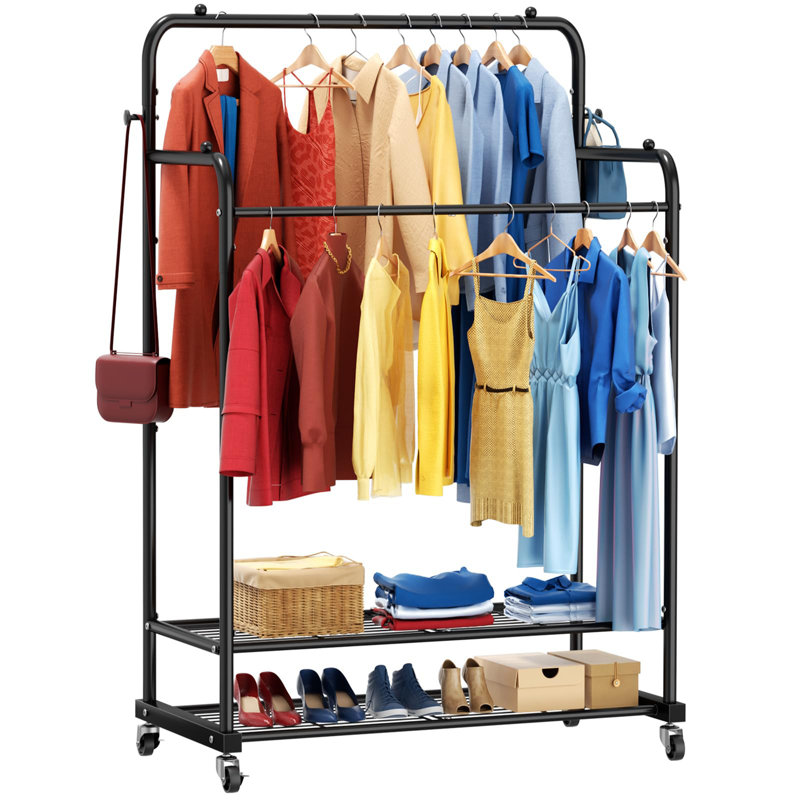 72cm Rolling Clothing Rack, Black