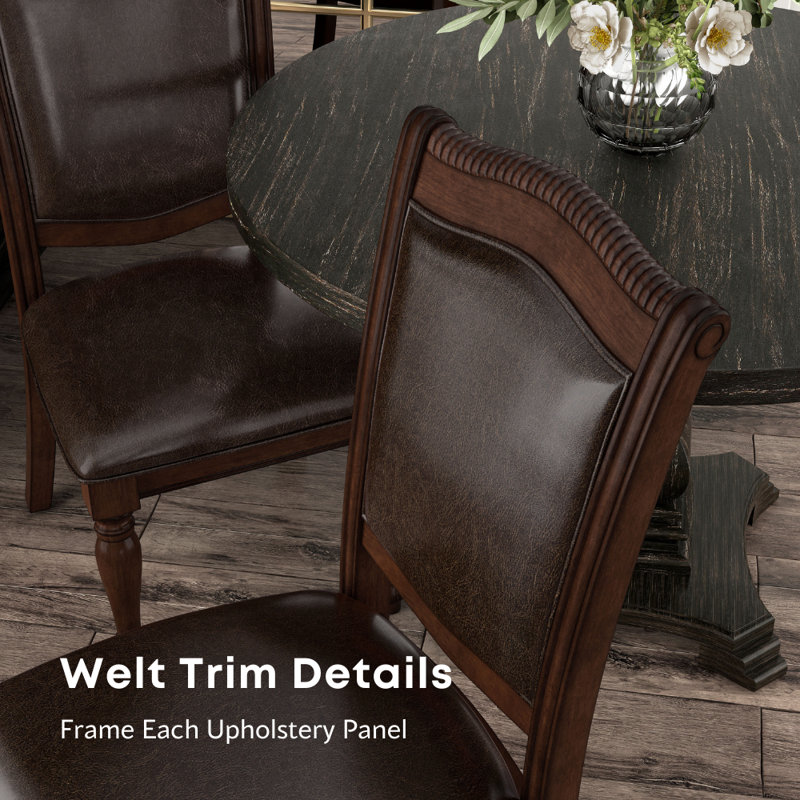 Calie Upholstered Open Back Side Chair in Espresso, Brown Cherry