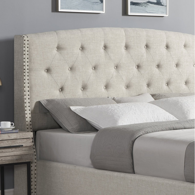 Odeen 3-Piece Bedroom Set, Tan/White Nightstands, Queen