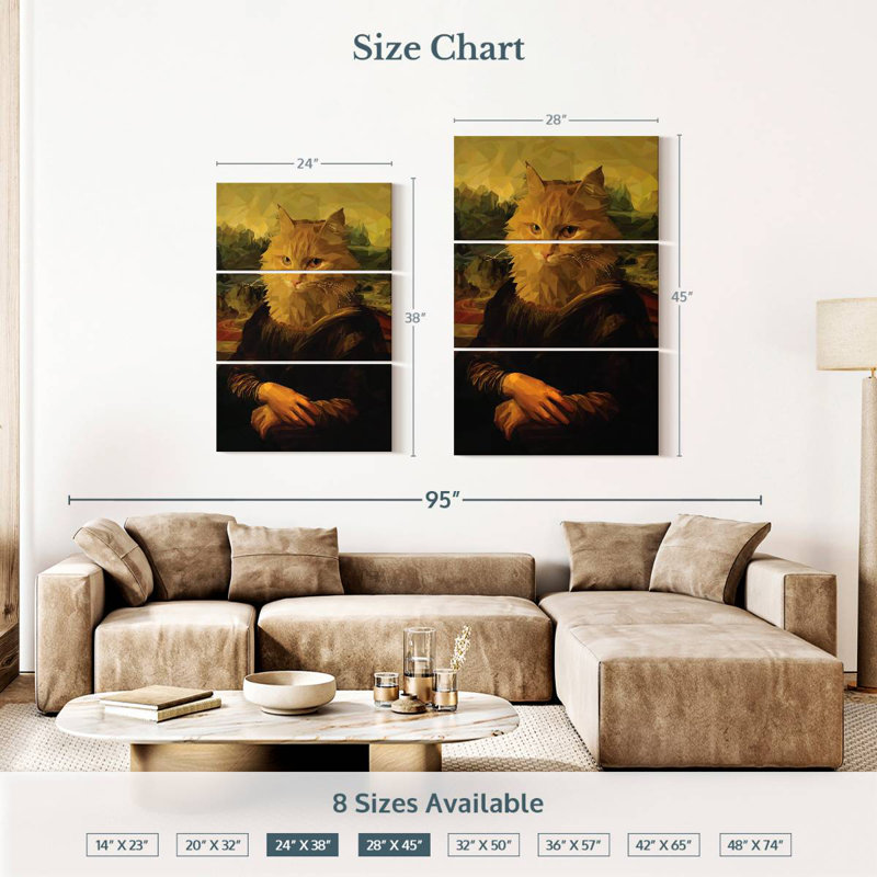 Brampt Mona Lisa Cat, 38" H x 24" W