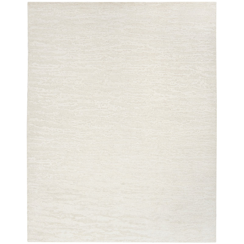 Nourison Theos 8'6" x 11'6" Ivory Modern Indoor Rug, Rectangle 8'6" x 11'6", Ivory