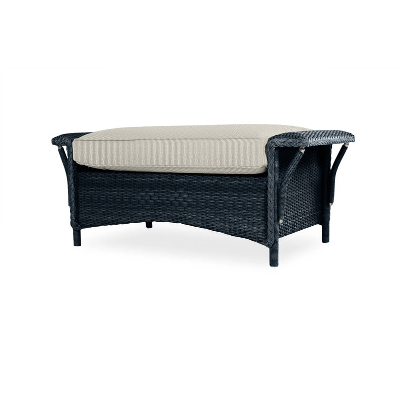 Nantucket Outdoor Ottoman, Beach Navy, Ebony