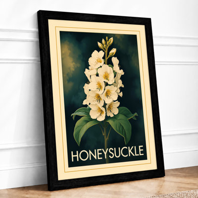 Honeysuckle Study Art Deco - Framed Print