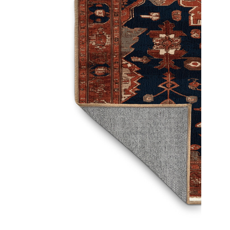 Tapis brun lavable à la machine, Rond 5 pi