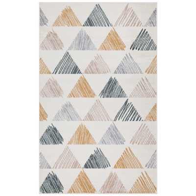 Jabriah Modern Geometric Bone Indoor Area Rug