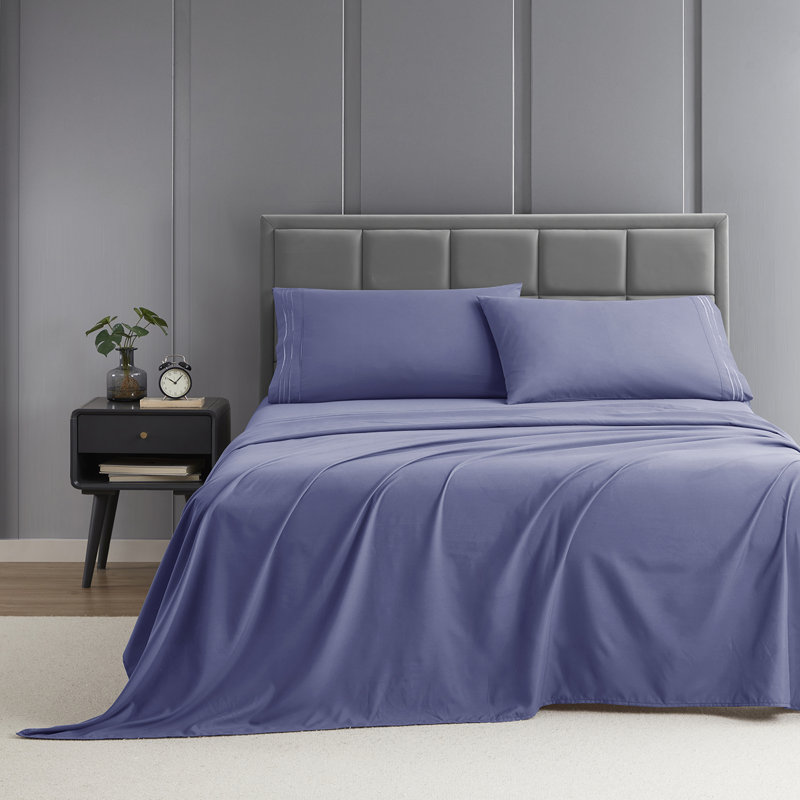 1800 Series Double-Brushed Microfiber Hypoallergenic Sheet Set, Twin XL Sheet Set with 1 Pillowcase, Steel Blue