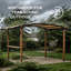 Pergola d'extérieur 8,5 x 13 pi Sunjoy – Pergola arquée en acier avec auvent en tissu brun clair résistant aux intempéries pour les activités de patio, de jardin et de jardin