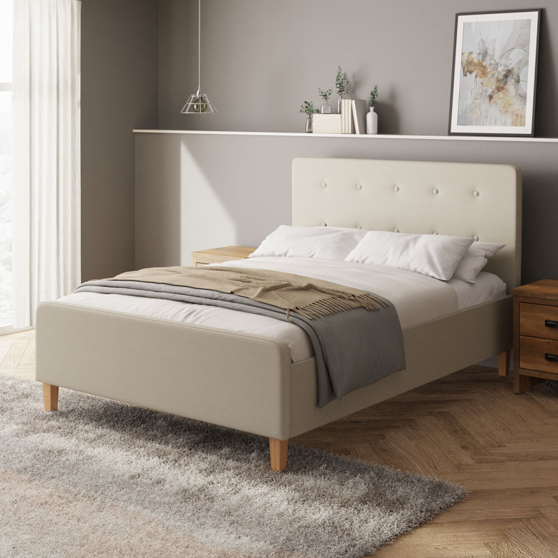 Buckhaven Upholstered Ottoman Storage Bed, Double (4'6), Beige