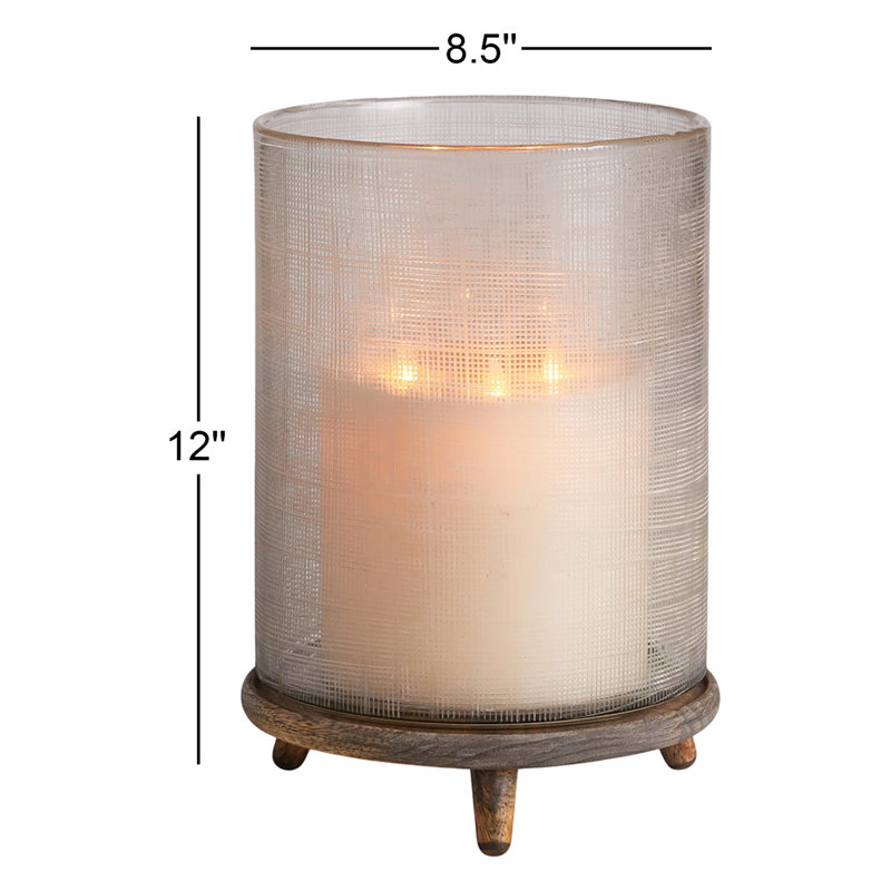 Thatcher Hurricane Candle Holder, 12" H x 8.5" W x 8.5" D