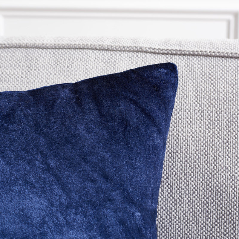 Velvet Reversible Pillow Cover, 18" H x 18" W, Navy