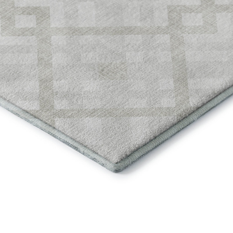 Premium Machine Washable Mayfield AMF616 Geometric Rug, 5' x 7'6", Ivory