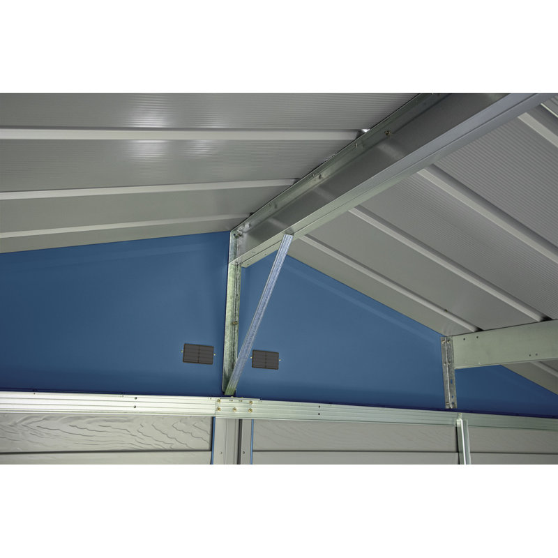 8 ft. x 6 ft. Blue Grey Galvanized Steel Storage Shed