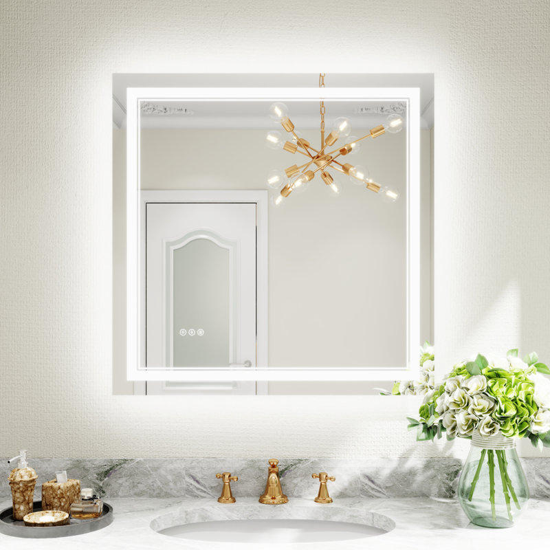 Miroir de salle de bain mural Aolaith, 36 po x 36 po