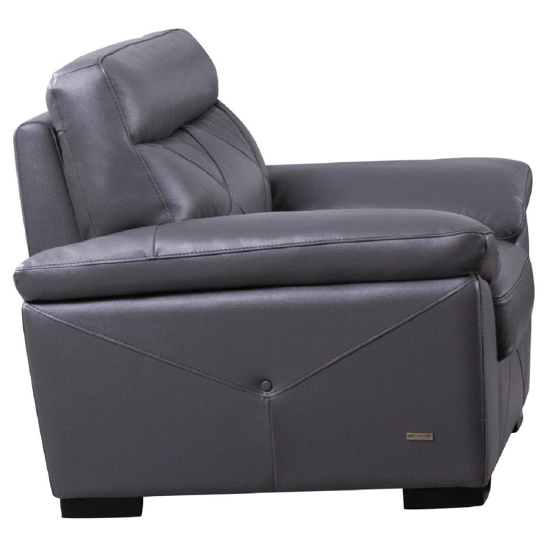 Otto 46.5" Wide Genuine Leather Armchair, Gray Genuine Leather