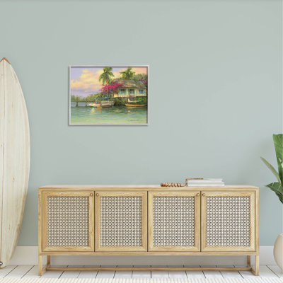 Maison de bord de mer tropicale, estampe numérique par Martin Figlinski