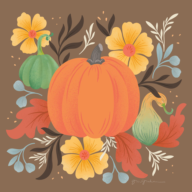 «Autumn Fresh II» par Gia Graham, reproduction sur toile tendue, H 30 po x l 30 po, Toile avec cadre blanc, Non