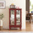 2 Doors Curio Cabinet With Tempered Glass Doors Cabinets With Mirrored Back Panel And Adjustable Shelves-1852791099-1875527227
