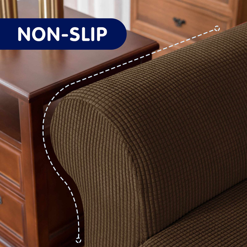 Box Cushion Armchair Slipcover, Coffee