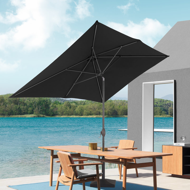 Parasol de marché rectangulaire 107,7 po x 71,9 po Sayah, Noir