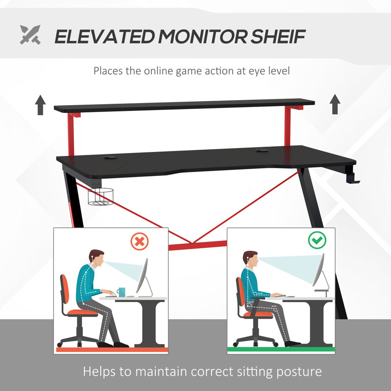 Jetin Metal Base Computer Desk