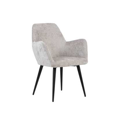 Berlin Modern Upholstered Dining Chair with Black Metal Legs