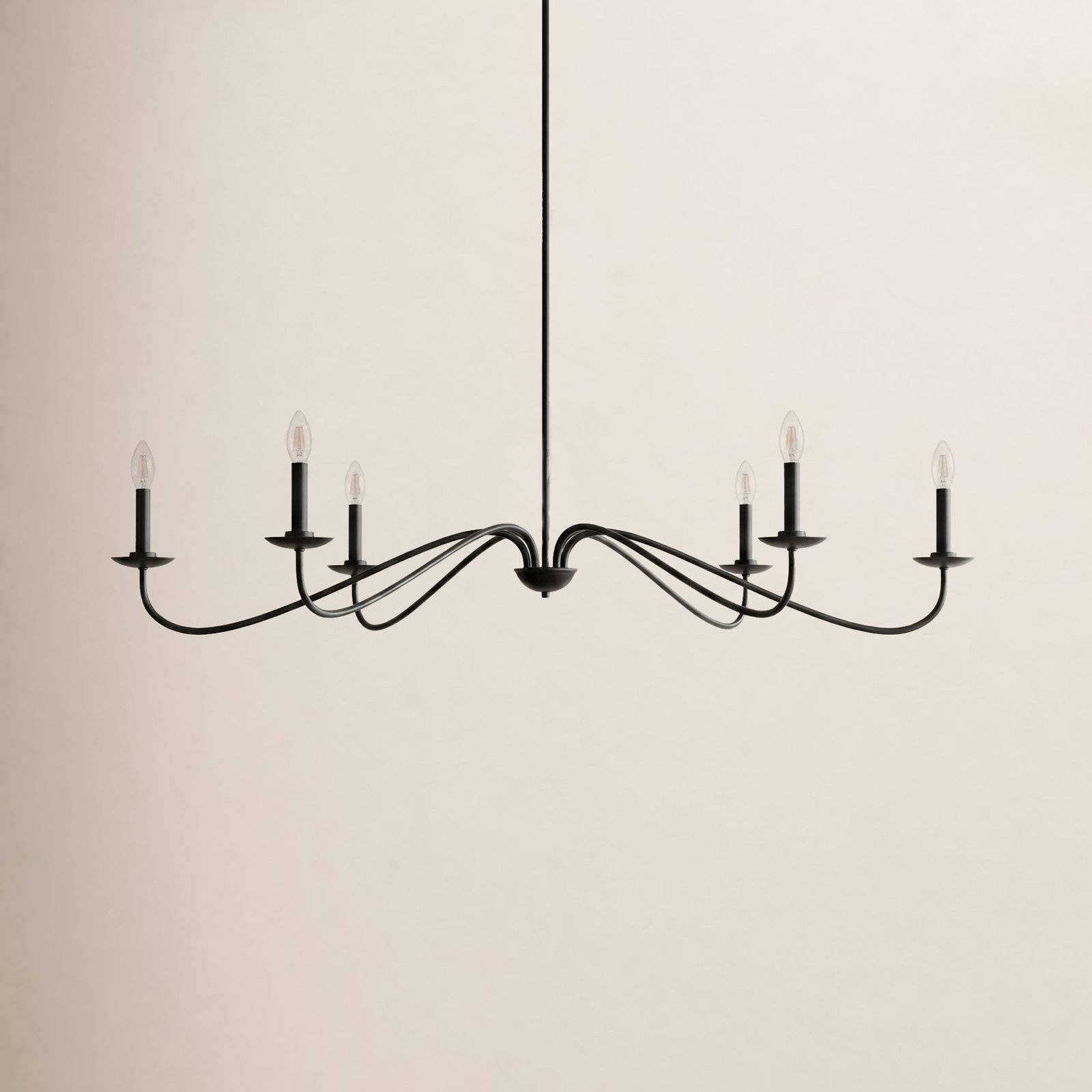 Zoyla 6 - Light Dimmable Chandelier, Matte Black