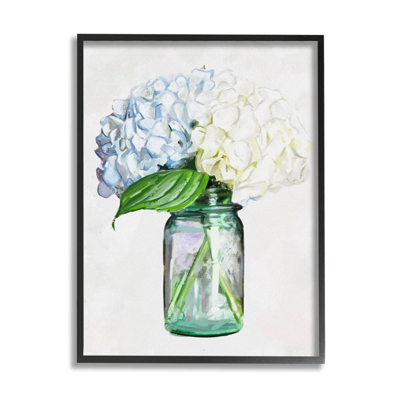 Bouquet d'hortensias campagnard, art giclée par Ziwei Li, Giclée encadrée noir minuit, H 14 po x l 11 po x P 1,5 po