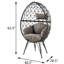 Chaise longue de patio contemporaine à dossier souple - Coussin de jardin tendance gris et noir