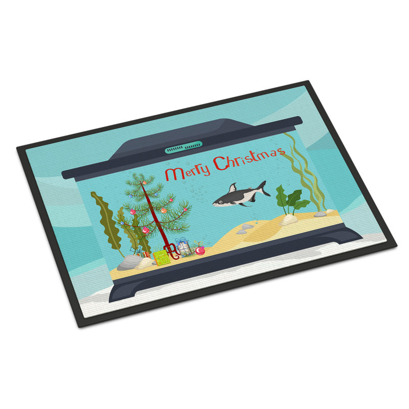 Tapis d'entrée antidérapant Insta, Requin irisé, 18" W x 27" L