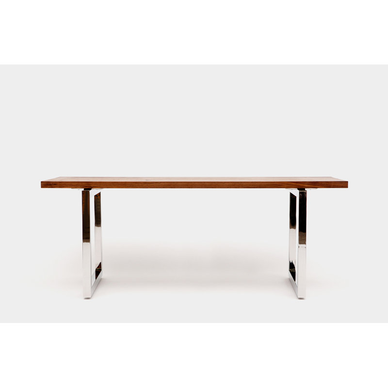 Gax Solid Wood Top Metal Base Writing Desk, 30" H x 84" W x 30" D