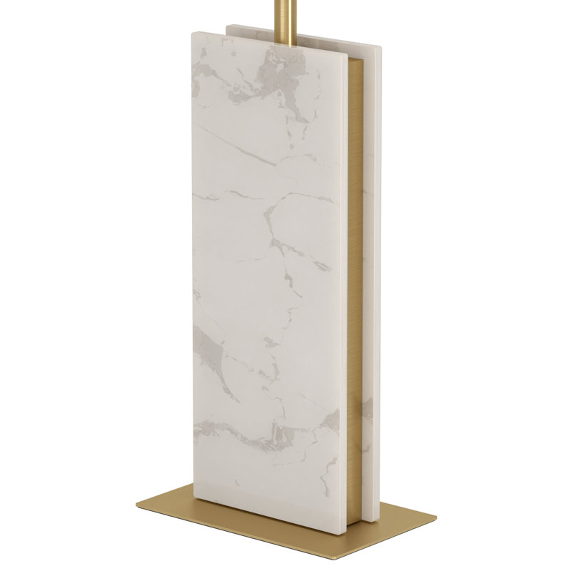 Steel Novelty Lamp, Antique Brass, White