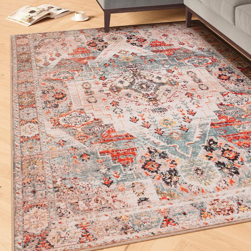 Vintage Look Cotton Flatweave Area Rug, 120cm x 170cm