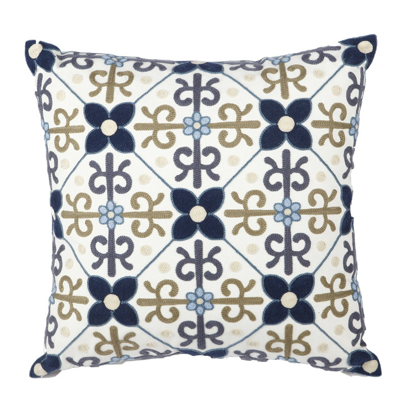 Fulgham Embroidered Reversible Throw Pillow