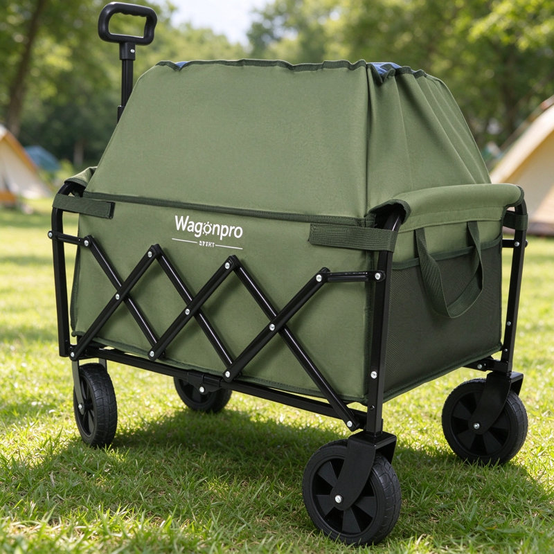 Expandable Dual-Layer Utility Wagon, Army Green